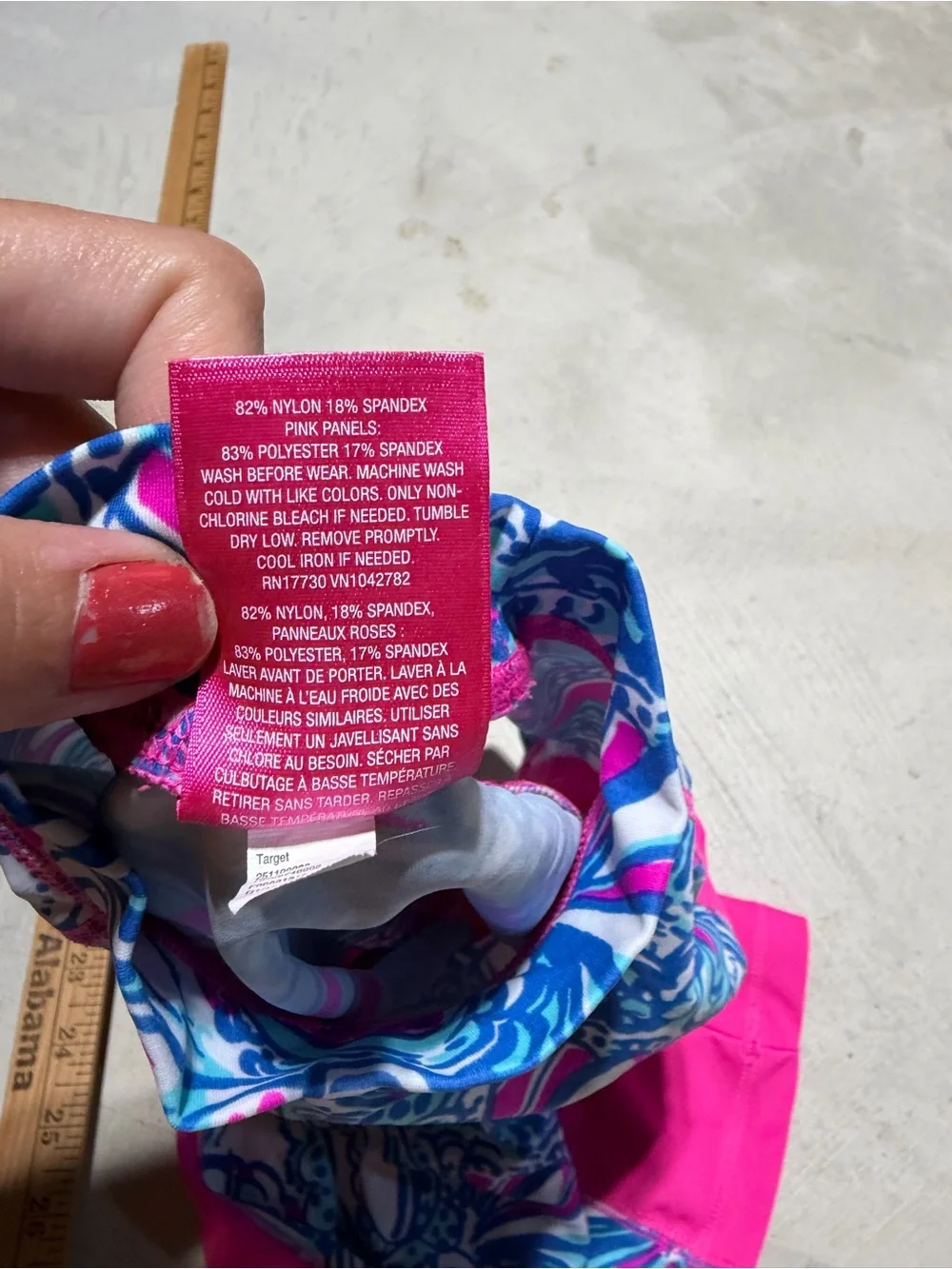 Lilly Pulitzer for target Girls Pink & Blue Patterned Rash Guard swim small 6/6x